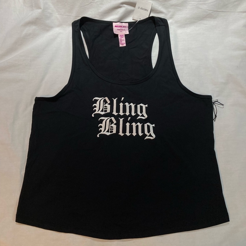 Bling Bling Embroidered Mean Girls x Forever 21 Tank top, size 3X, NWT!